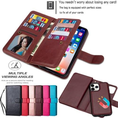 Leather Flip Case Cover For iPhone 12 11 Pro Max With Stand Wallet Kickstand Protect Cards Cover For iPhone X XS XR Etui Coque