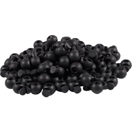 Hot 100 Piece Cord Stopper DIY Black Plastic Connector Cord Lock Stopper Switch Cover