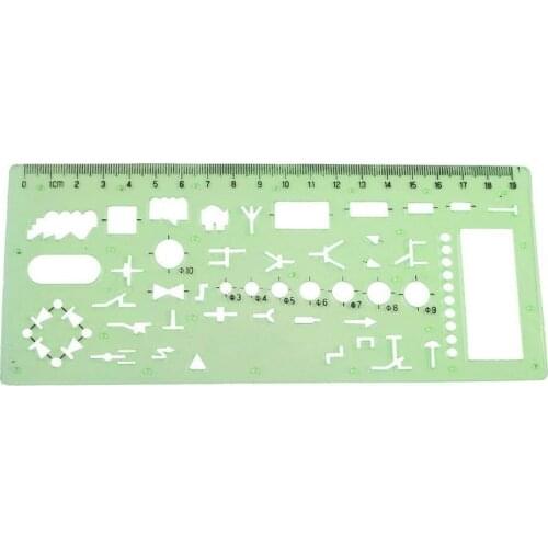 XRHYY Home Mart Electrician Template Ruler Plastic Centimeter Measuring Scale Drawing Ruler Green