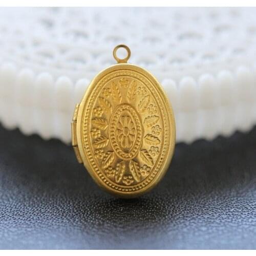 20pcs RAW Brass Locket vintage antique Copper locket pendant/Charms -(LOCK-62)