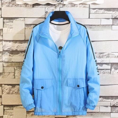 Fashion Mens Jackets and Coats Summer Sun Protection Breathable Supe-thin Quick-dry Solid Windbreaker Jacket Unisex