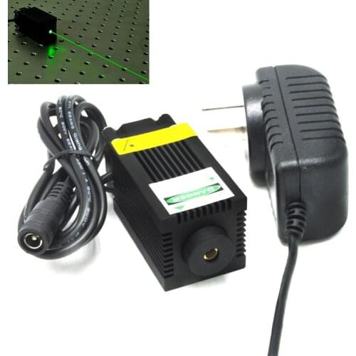 Powerful 532nm 100mW Green Focus Dot Laser Diode Module Bright Light Fan Cool with 12V Adapter