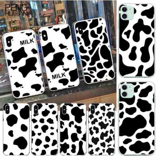 PENGHUWAN Cow Print Black White Soft Phone Cover for iPhone 11 pro XS MAX 8 7 6 6S Plus X 5S SE 2020 XR cover