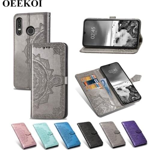OEEKOL Datura Flower Flip Cover Leather Case for Huawei P30 Lite/Mate 20 Lite/P20 Lite/Enjoy 7/P10/Nova 4/Nova 3/P8 Lite 2017