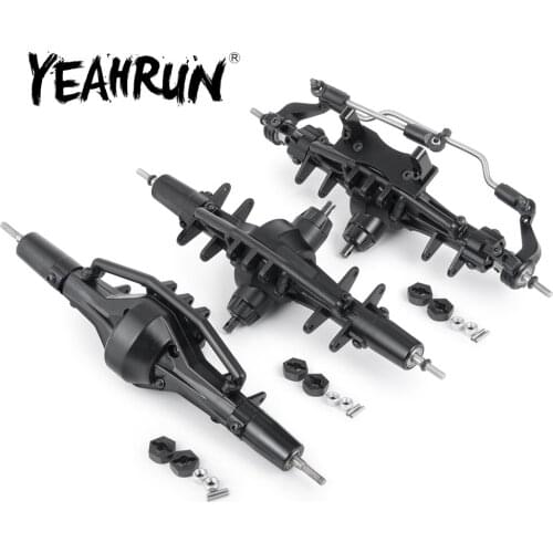 YEAHRUN Complete Metal Alloy Front Middle Rear 6X6 Axle for Axial SCX10 90021 90027 90028 1/10 RC Crawler Car Upgraded Parts