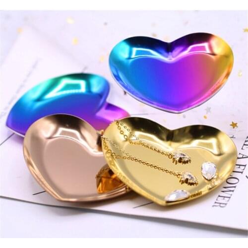 Heart Shaped Plate Acrylic Nail Organizer Holographic Pallete Nail Display Nail Rhinestones Tips Holder For Nail Salon Display