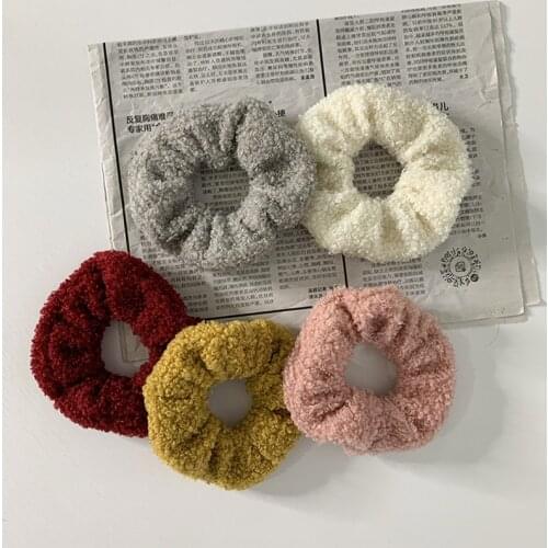 Plush Hair Ring Scrunchie Kids Head Rope Girls Elastic Hair Rubber Bands Children Hair Accessories Headdress Hair Wear