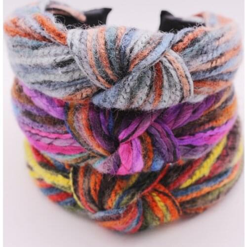 Winter Wool Yarn Knotted Knot Hairband Headband for Women Girls Hair Accessories