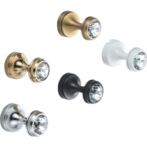 Simple Style Brass Crystal Towel Hook Wall Mount Robe Antique Hook Coat Hat Door Hanger Bathroom Accessories set wall hooks