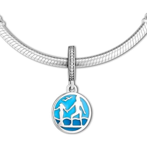 CKK 925 Sterling Silver Human & Mermaid,Best friend Dangle Charm Fits Pandora Bracelet Charms Necklace for Jewelry Making Gift