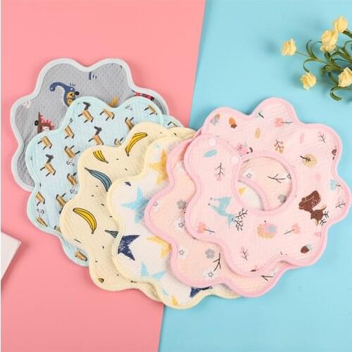 Baby saliva towel waterproof cotton gauze 360 degree rotation Baby Bib newborn spit milk towel baby bib