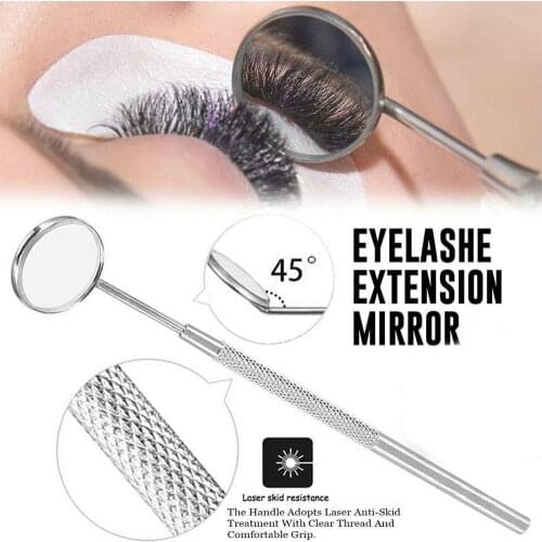 Stainless Steel Checking Mirror For Eyelash Extension 1PC Portable Dental Mirrors Mouth Tooth Professional Makeup Tool