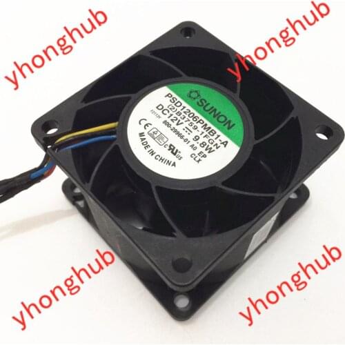 SUNON PSD1206PMB1-A (2)B3759-1FGN DC 12V 9.8W 4-wire 60x60x38mm Server Cooling Fan