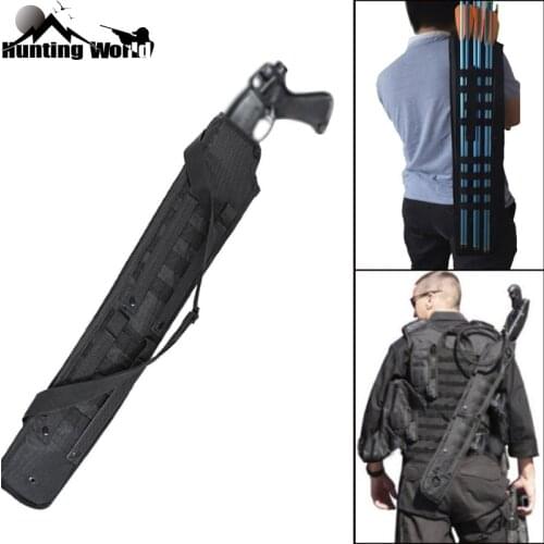 Tactical 29" Shotgun Molle Scabbard Rifle Protection Backpack Padded Shoulder Strap Case Archery Quiver for Hunting Airsoft Caza