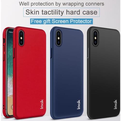 IMAK Slim Plastic Cases For apple iphone x Case Full Cover Hard PC Shell For iphonex iphone 10 Case Back Cover Capa Free Screen