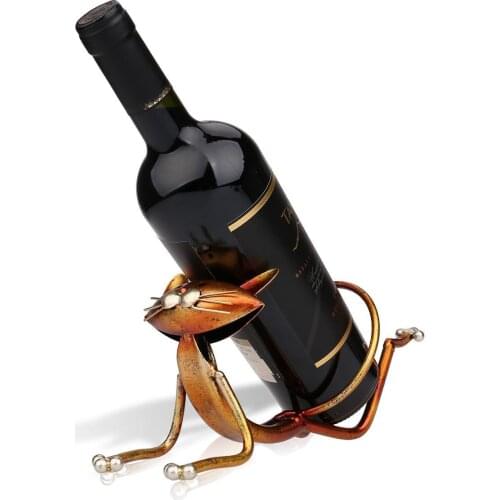 Tooarts Train Wine Bottle Holder Iron Art Creative Metal Wine Rack Classic Craft Bottle Stand Figurines Decoration Artwork Gift