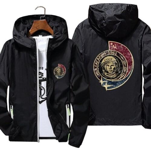 CCCP Yuri Gagarin 1961 Vintage Jacket Men Women Summer Bomber Windbreaker Skin Streetwear Coat Reflective Sunscreen Plus Size XL