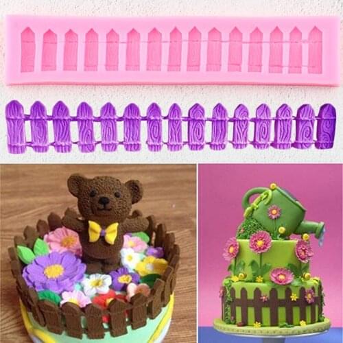 Fence Border Lace Silicone Molds Baby Birthday Cupcake Topper Fondant Cake Decorating Tools Candy Clay Chocolate Gumpaste Moulds