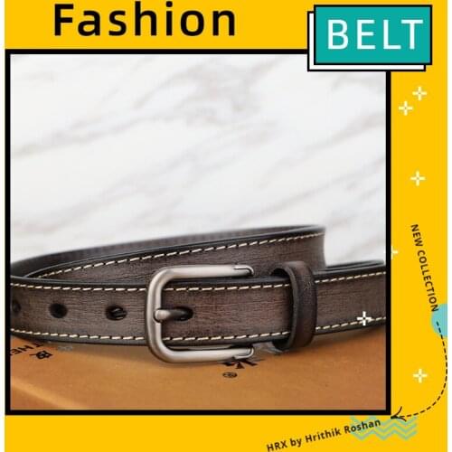 Womens Leather Belt Leather Fashion Wild Casual Pin Buckle Retro Wear-Resistant Leather Jeans Belt Harajuku Luxury Fashion