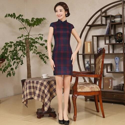 Crane Female Cheongsam Retro Chinese Traditional Dress Short Sleeve Summer Qipao Cotton Chinese Style Dress Womens Cheongsam 18