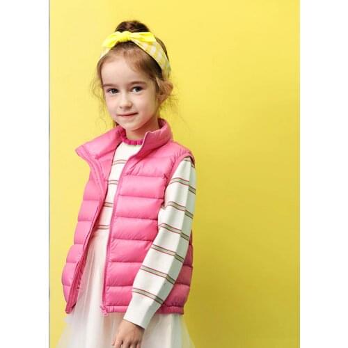 2021 Children Duck Down Vest For Girls Winter Warm Toddler Boy Vest 4-8 Years Old Clothes Sleeveless Kid Coat With Zipper Infant