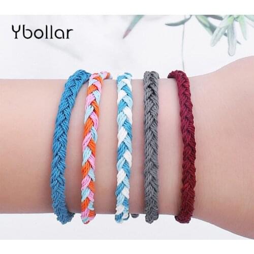 1pc Handmade Wax String Bracelets&Bangles Friendship Bracelets For Women Men Braided Cord String Bracelet Summer Beach Jewelry