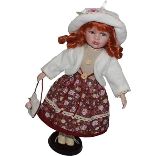 16 Inch Porcelain Dolls Girl Figures Victorian Female Figurines Collections