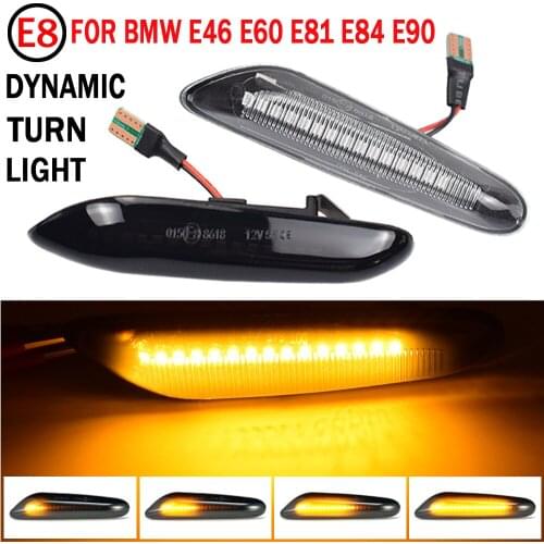 2pcs Smoke LED Side Marker Light Flowing Water Indicator Turn Signal Lights For BMW E90 E91 E92 E93 E60 E81 E82 E61 Error Free