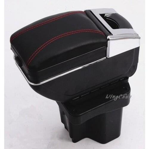 2012-2015 For KIA K2 armrest box With USB PU Leather central Store content box with cup holder ashtray products accessories