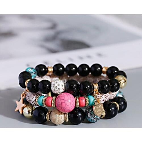 2021 Vintage Multilayer Star Charm Bracelets For Women Conch Bohemian Bead Bracelets & Bangles Pulsera Ethnic Jewelry Party