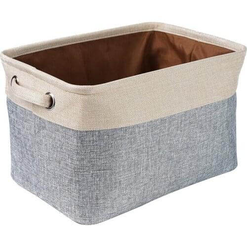 3PCS Folding Storage Basket Foldable Linen Storage Box Bins Fabric Organizer Organize Office Bedroom Closet Toys Laundry Basket