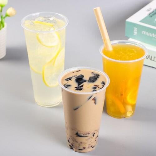 50pcs Net red disposable yogurt cup 500ml 700ml transparent milk tea cups packaging coffee juice beverage cup party birthday