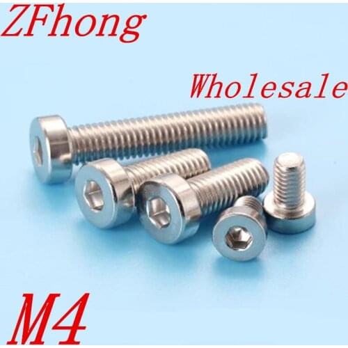 500pcs/lot DIN7984 M4*6/8/10/12/16/20 stainless steel hex socket short thin head cap model auto diy screw