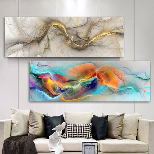 Grey Yellow Cloud Abstract Oil Painting Canvas Prints For Living Room Wall No Frame Modern Decor Picturest Art