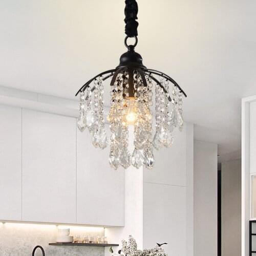 American Crystal Chandelier Corridor porch Cloakroom Creative Balcony Small chandelier Restaurant Study Bedroom E27