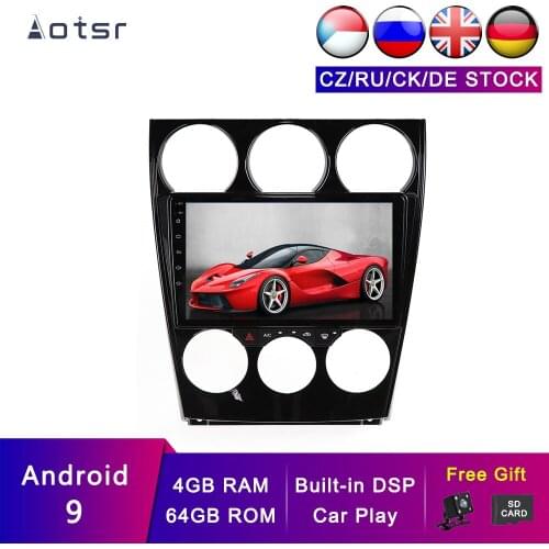 AOTSR 4+64G Android 9 Head Unit For Mazda 6 Mazda6 2006-2012 Car Player GPS Navigation Multimedia Tape Recorder with CarPlay DSP