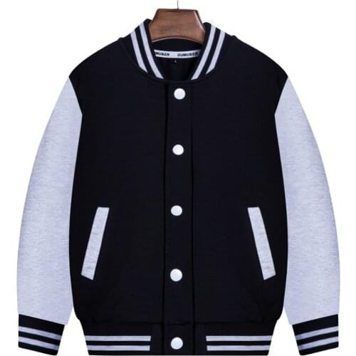 School Child Baseball Jacket Boys Girls Gray Casual Hoody Kids Outerwear 2021 Spring Kids Clothes 2 3 4 6 8 10 Years Old 185001