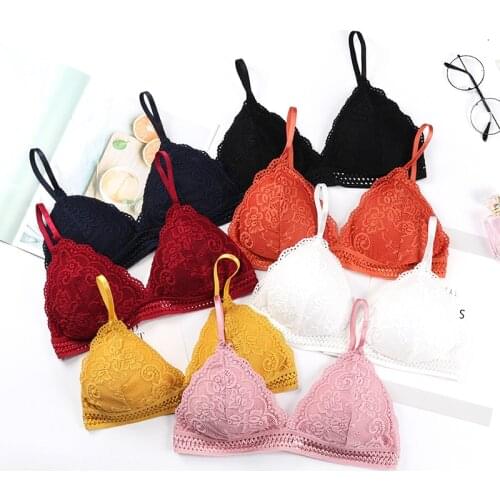 Lace Bralette Women Bra Triangle Cup Sexy Lingerie Wire Free Brassiere Female Underwear Seamless Bra Push Up Bras For Women
