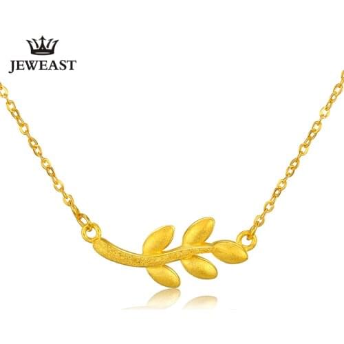 XXX 24K Pure Gold Necklace Real AU 999 Solid Gold Chain Beautiful Leaf Upscale Trendy Classic Party Fine Jewelry Hot Sell New
