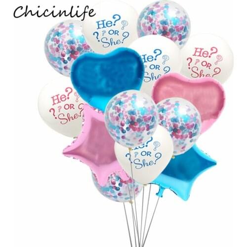 Chicinlife Gender Reveal Party Balloon Confetti Banner He or she ? Balloon Boy or Girl Baby Shower Party Decoration