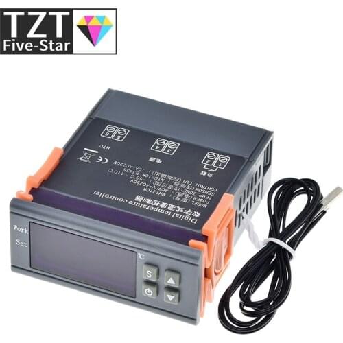 TZT Digital Temperature Controller MH1210W 90-250V 10A 220V Thermostat Regulator with Sensor -50~110C Heating Cooling Control