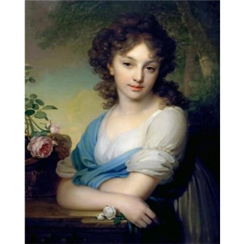 Diy Girl Diamond Oil Painting Set Vintage Woman Mosaic Embroidery Picture Crystal Rhinestone Stickers Decal Wall Art Craft Gift