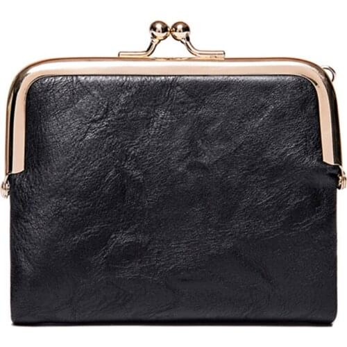 Bifold PU Leather Coin Card Key Ring Wallet Pouch Vintage Purse Change Bag