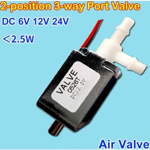1PCS DC 6V 12V 24V 2-position 3-way Port Electric Solenoid Valve Micro Mini Exhaust Air Gas Valve Switch Two-position Three-way