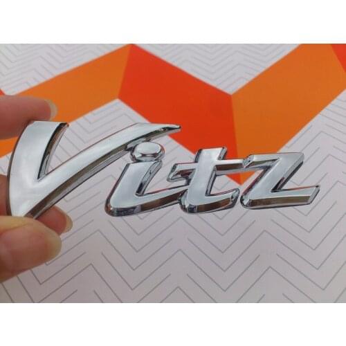ABS Plastic Chrome Vitz Logo Car Rear Bumper Trunk English Alphabet Letter Emblem Stickers Badge Decals Car Styling Accessories