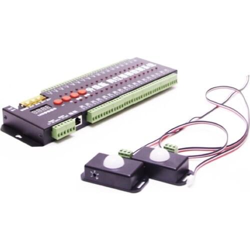 Pir Motion Sensor Stair Light Controller DC12V 24V 36 Steps Ladder Led Strip Light Daul Motion Sensor Controller