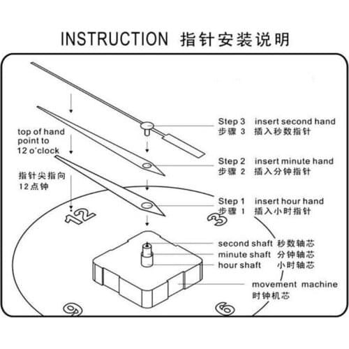 Quartz Wall Clock Movement Mechanism Motor Hands Battery Operated DIY Repair Kit U2JC