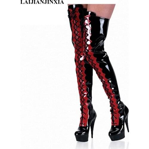 LAIJIANJINXIA New sexy clubbing 20cm High Heels boots Fashion pole dancing boots Over The Knee Boots women motorcycle boots