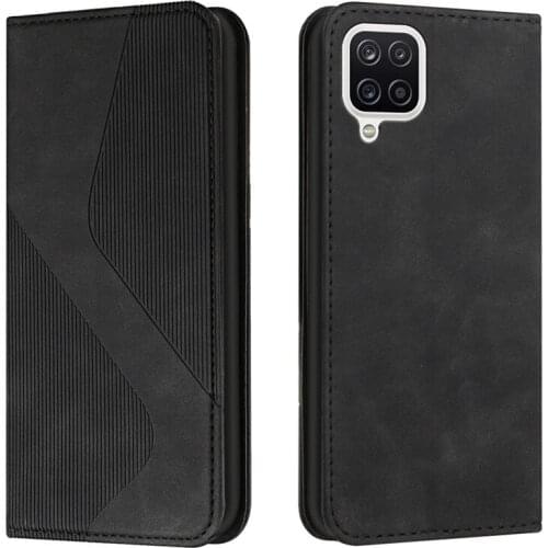 New Magnetic Leather Case na For Samsung Galaxy M12 M02 S M01 M02s M10 M 01 02 12 Funda Skin Feel Wallet Cover S Pattern Coque