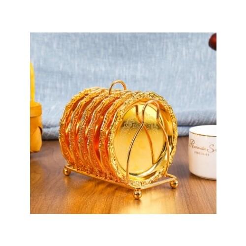 European coffee metal coaster Ornament Gift heat insulation mat tea set accessories tea ceremony Kung Fu tea accessories cup pla
